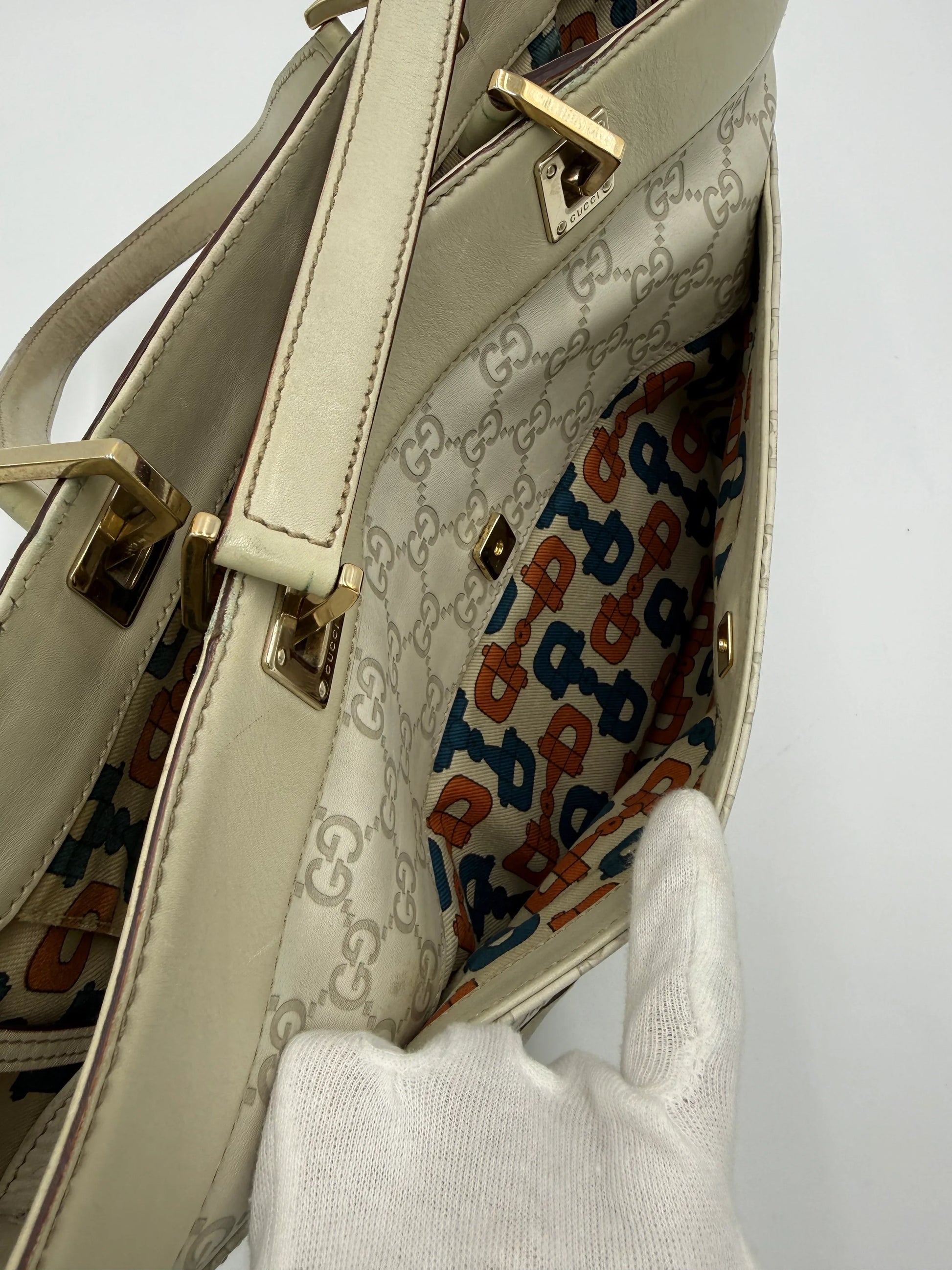 Gucci-Borsa-Horsebit-Chain-Tote-in-Pelle-Guccissima-Avorio-70135152279876 - Pally Vintage Closet