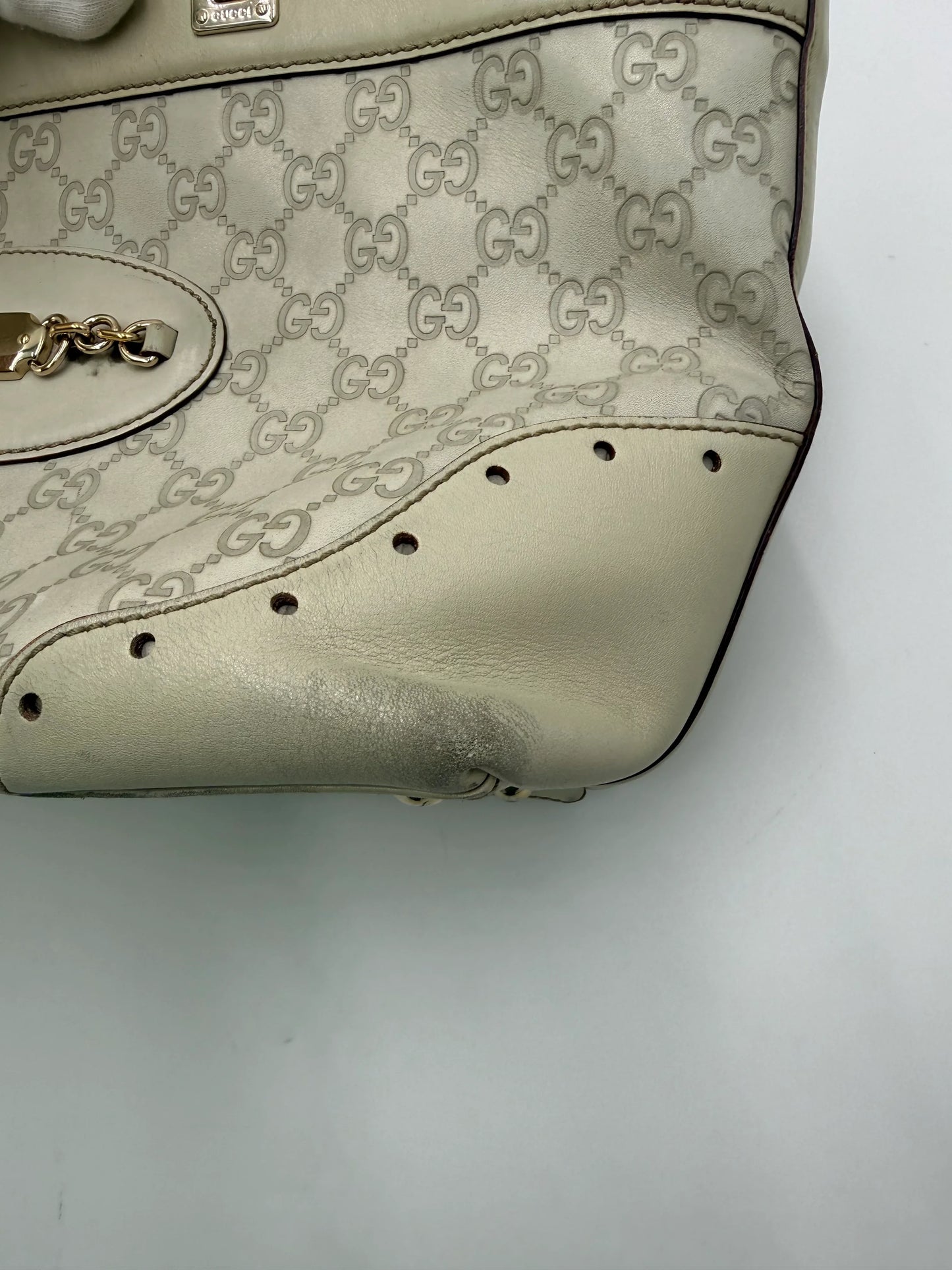 Gucci-Borsa-Horsebit-Chain-Tote-in-Pelle-Guccissima-Avorio-70135152312644 - Pally Vintage Closet
