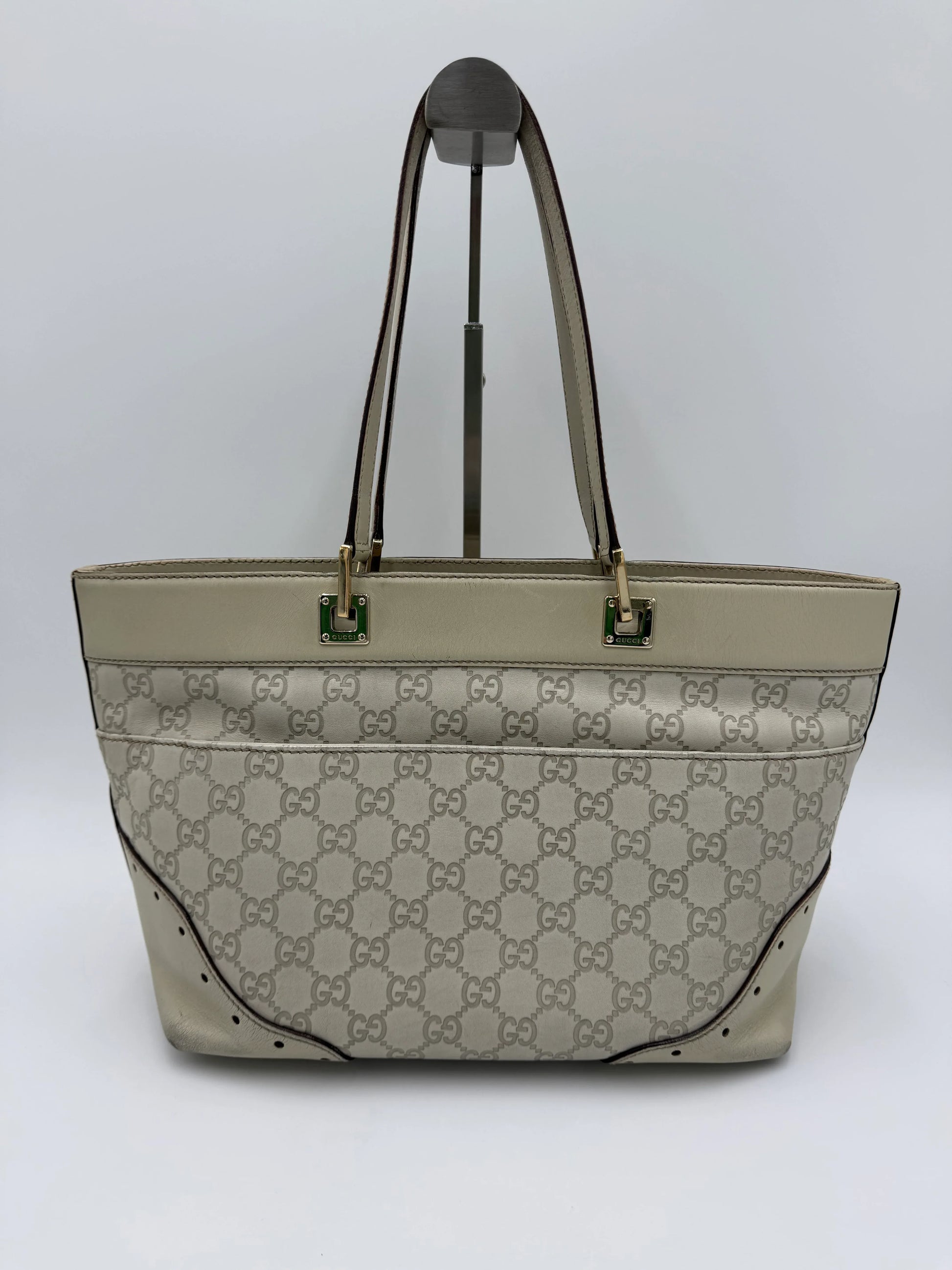 Gucci-Borsa-Horsebit-Chain-Tote-in-Pelle-Guccissima-Avorio-70135152509252 - Pally Vintage Closet
