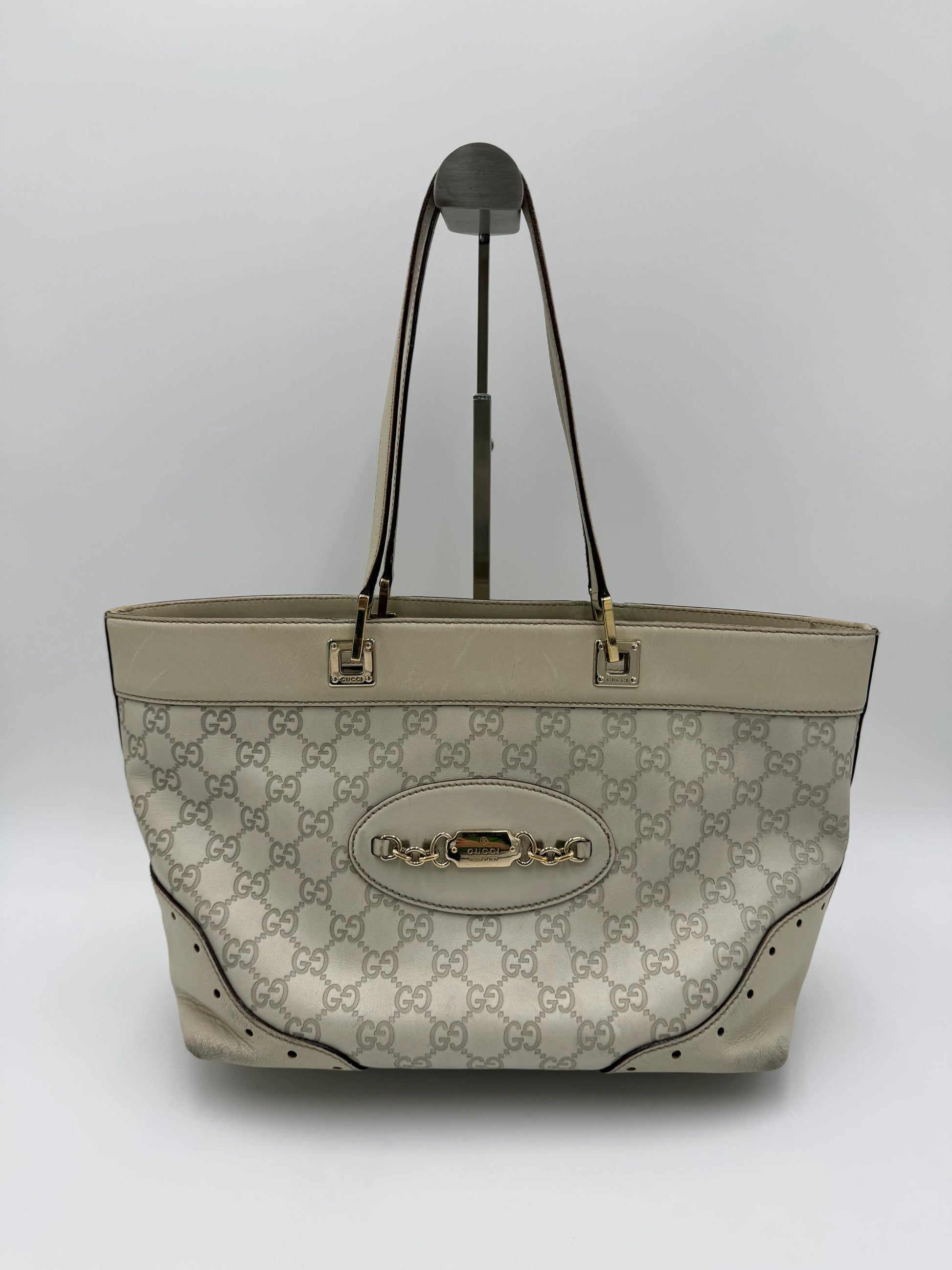 Gucci-Borsa-Horsebit-Chain-Tote-in-Pelle-Guccissima-Avorio-70135152574788 - Pally Vintage Closet