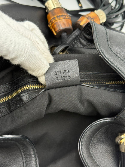 Gucci-Borsa-Indy-Top-Handle-in-Pelle-Nera-con-Dettagli-Bamboo-70493940056388 - Pally Vintage Closet
