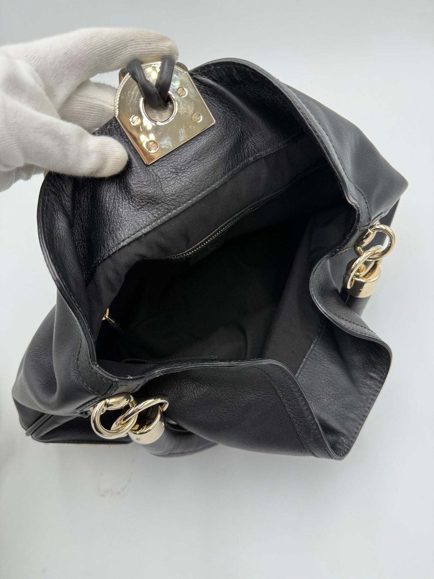 Gucci-Borsa-Indy-Top-Handle-in-Pelle-Nera-con-Dettagli-Bamboo-70493940121924 - Pally Vintage Closet