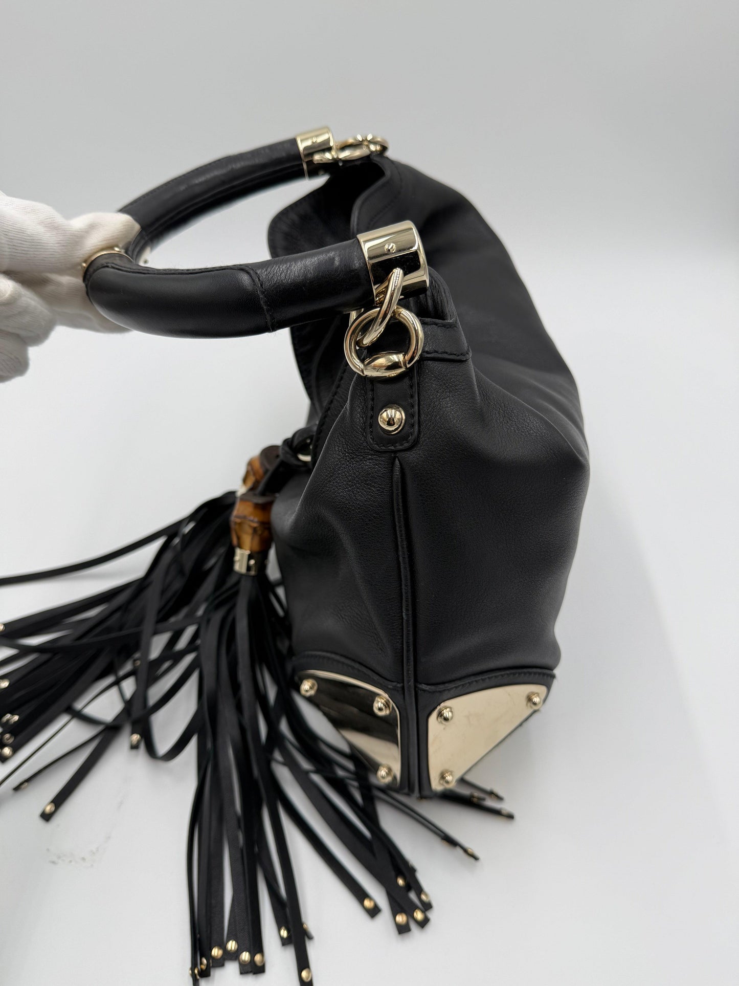 Gucci-Borsa-Indy-Top-Handle-in-Pelle-Nera-con-Dettagli-Bamboo-70493940154692 - Pally Vintage Closet