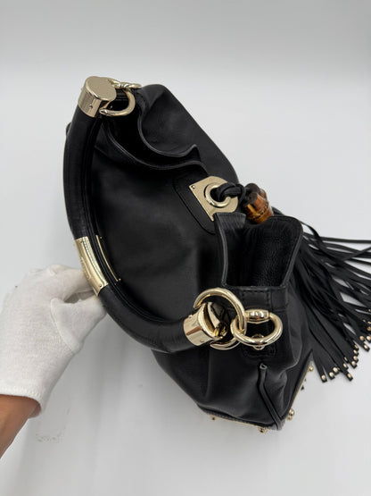 Gucci-Borsa-Indy-Top-Handle-in-Pelle-Nera-con-Dettagli-Bamboo-70493940252996 - Pally Vintage Closet