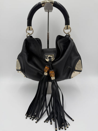 Gucci-Borsa-Indy-Top-Handle-in-Pelle-Nera-con-Dettagli-Bamboo-70493940547908 - Pally Vintage Closet