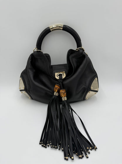 Gucci-Borsa-Indy-Top-Handle-in-Pelle-Nera-con-Dettagli-Bamboo-70493940580676 - Pally Vintage Closet