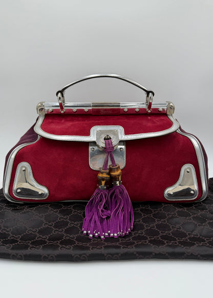 Gucci Borsa Indy Vintage Top Handle Rossa e Argento