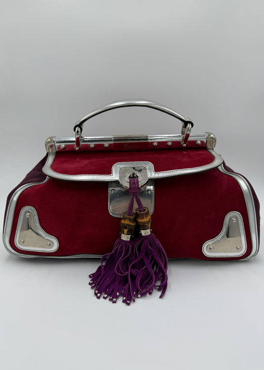 Gucci Borsa Indy Vintage Top Handle Rossa e Argento