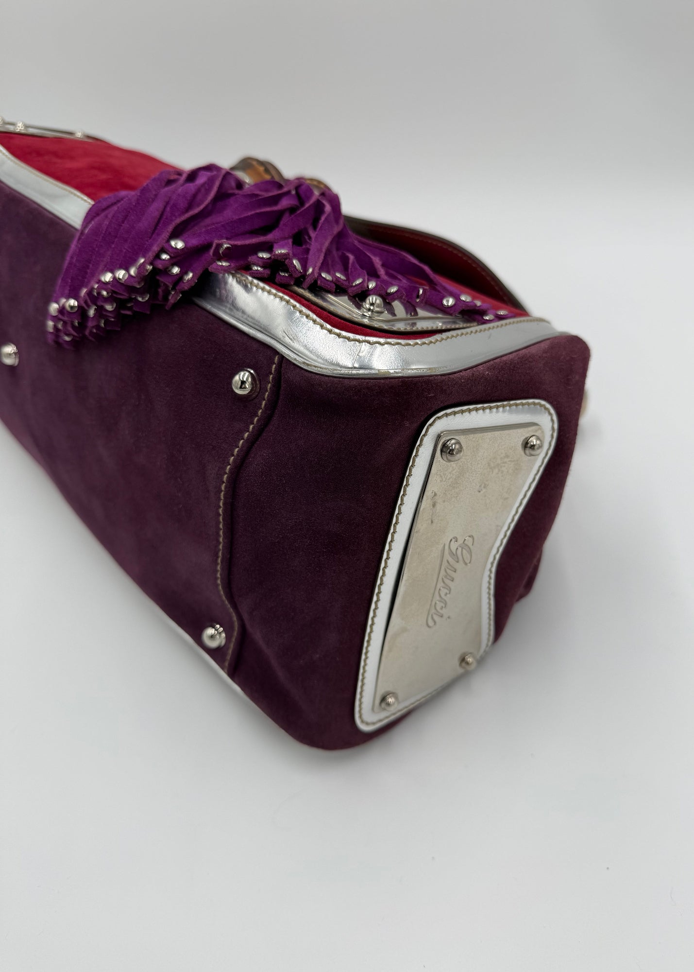 Gucci Borsa Indy Vintage Top Handle Rossa e Argento