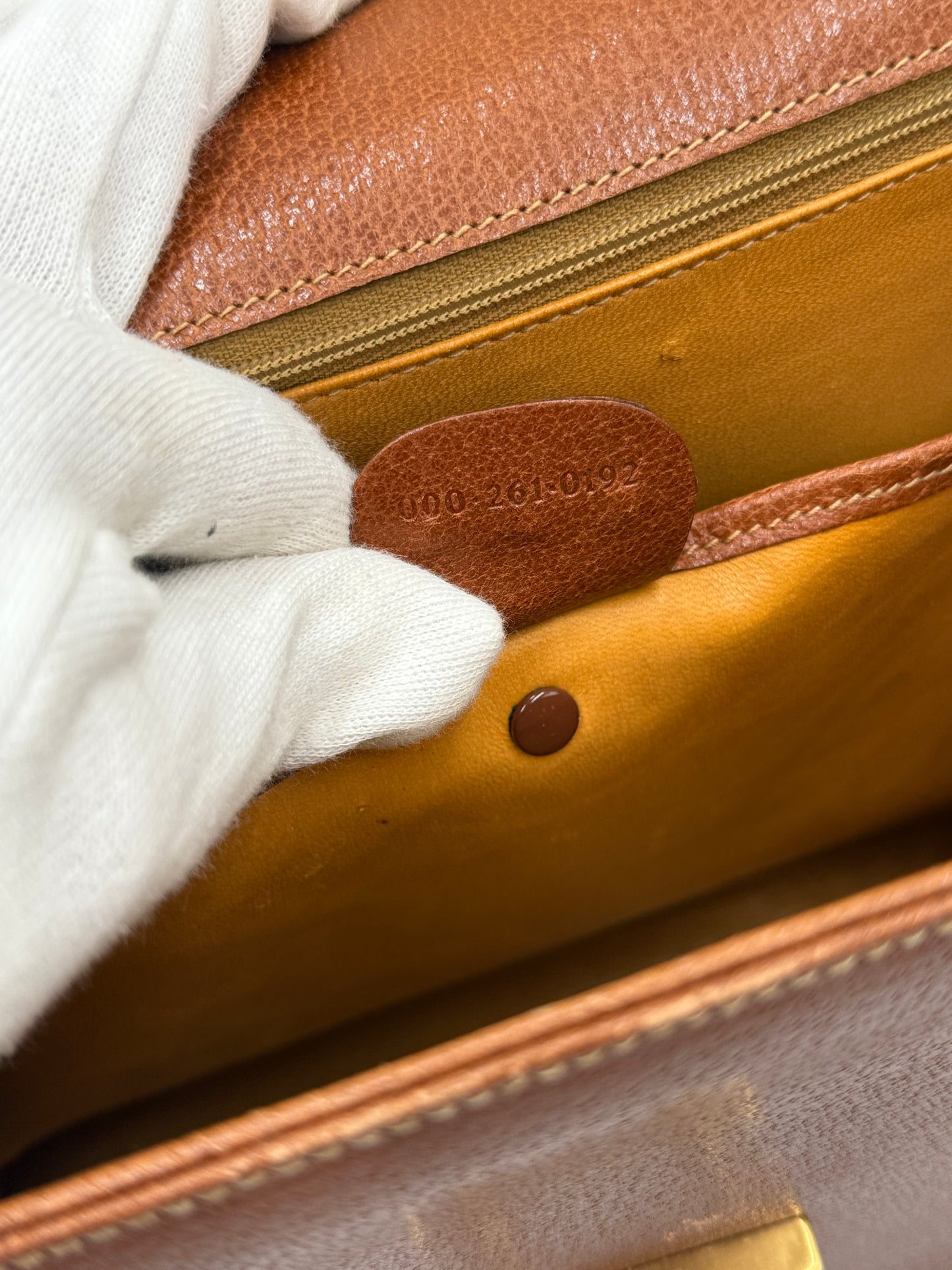 Gucci Borsa Lady Lock Vintage Top Handle in Pelle Cognac - Pally Vintage Closet