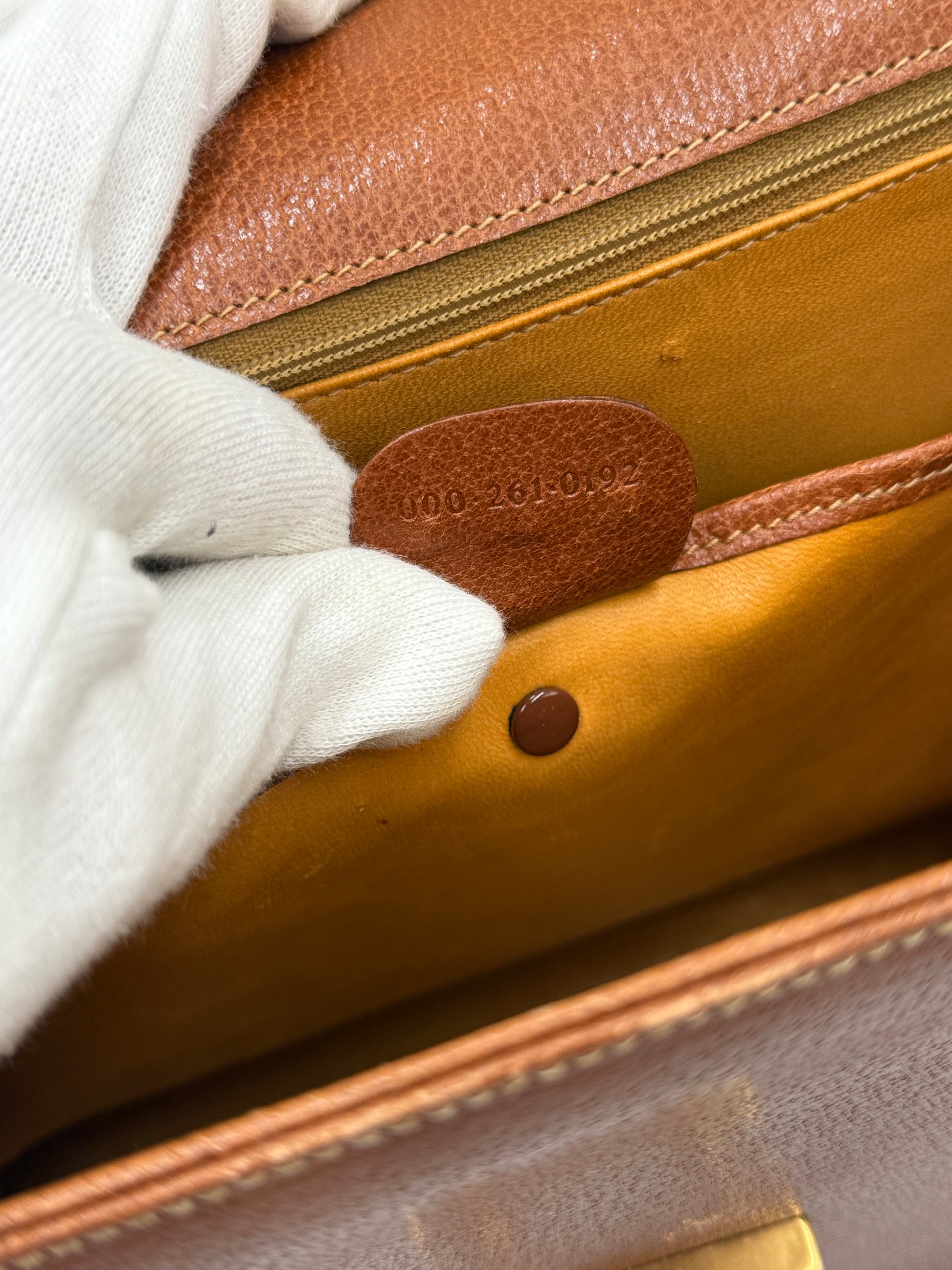 Gucci Borsa Lady Lock Vintage Top Handle in Pelle Cognac - Pally Vintage Closet