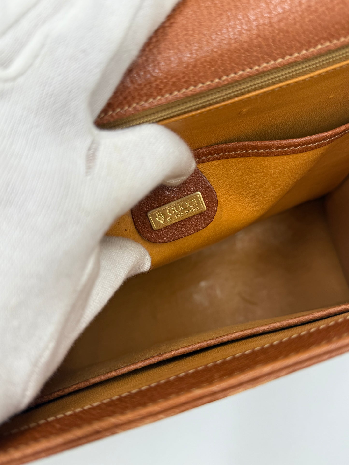 Gucci Borsa Lady Lock Vintage Top Handle in Pelle Cognac - Pally Vintage Closet