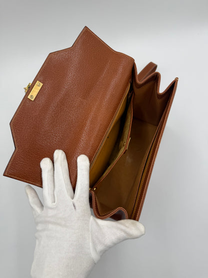 Gucci Borsa Lady Lock Vintage Top Handle in Pelle Cognac - Pally Vintage Closet