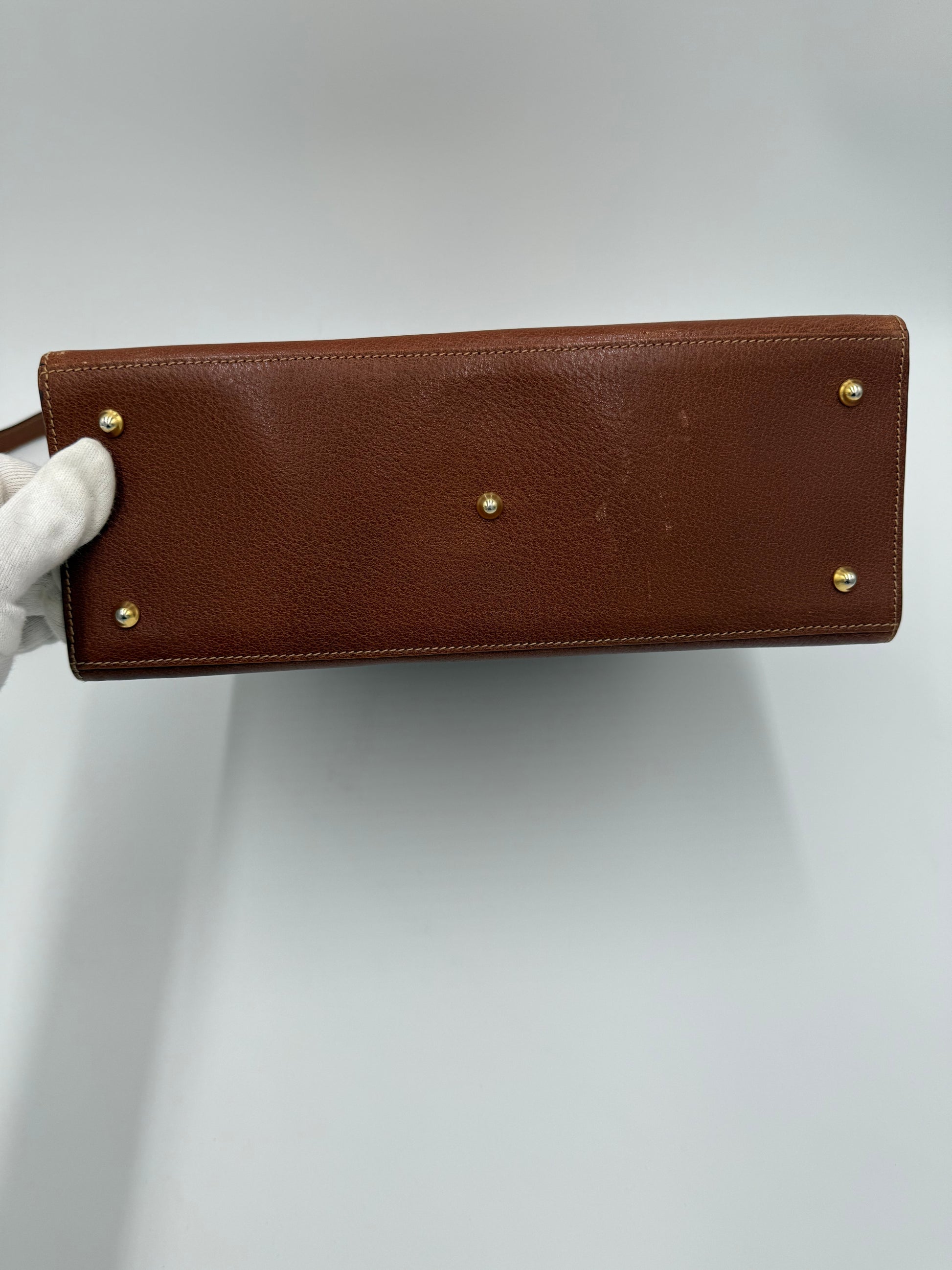 Gucci Borsa Lady Lock Vintage Top Handle in Pelle Cognac - Pally Vintage Closet