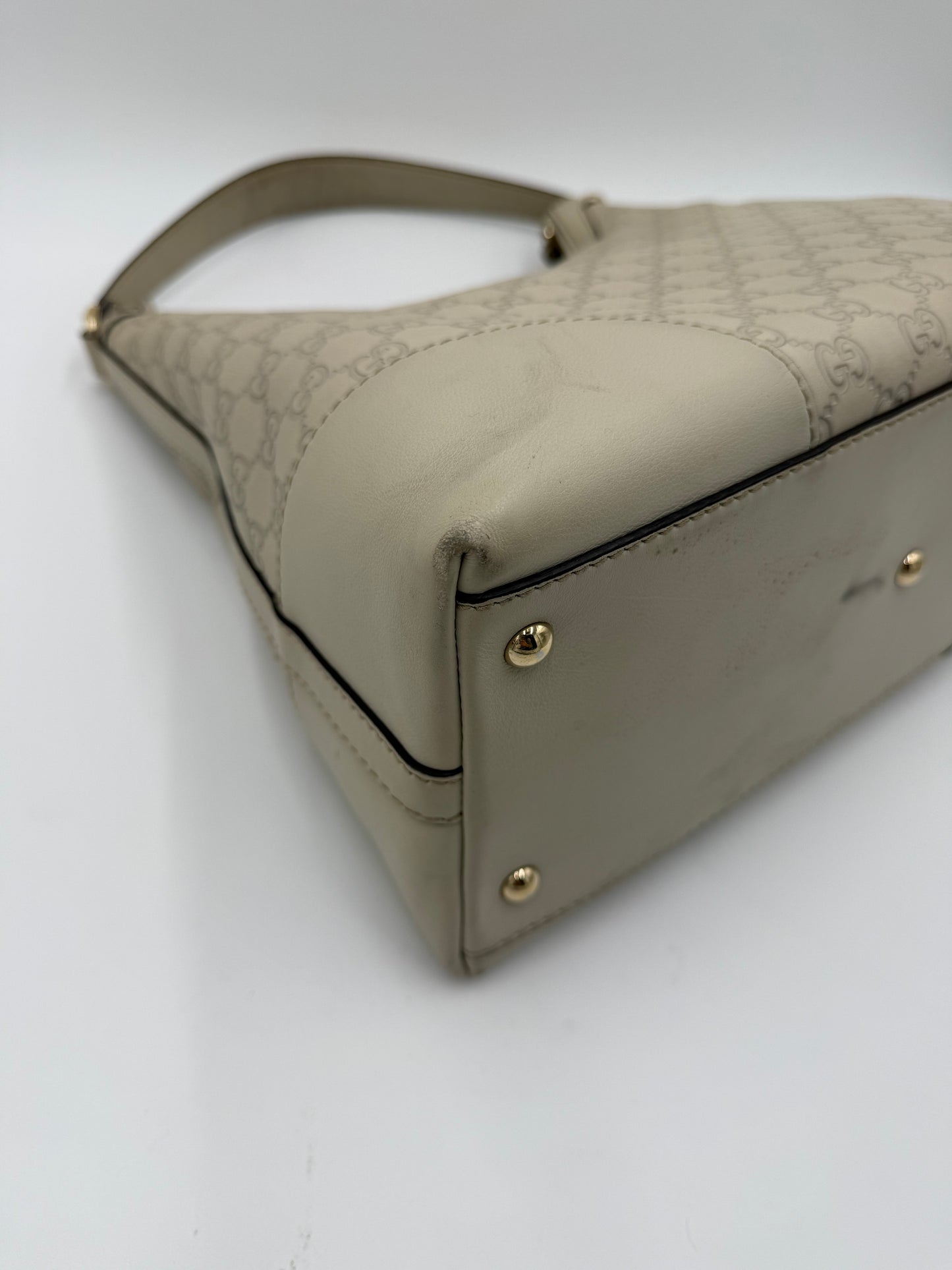 Gucci Borsa Lovely Heart Hobo in Pelle Guccissima Avorio - Pally Vintage Closet