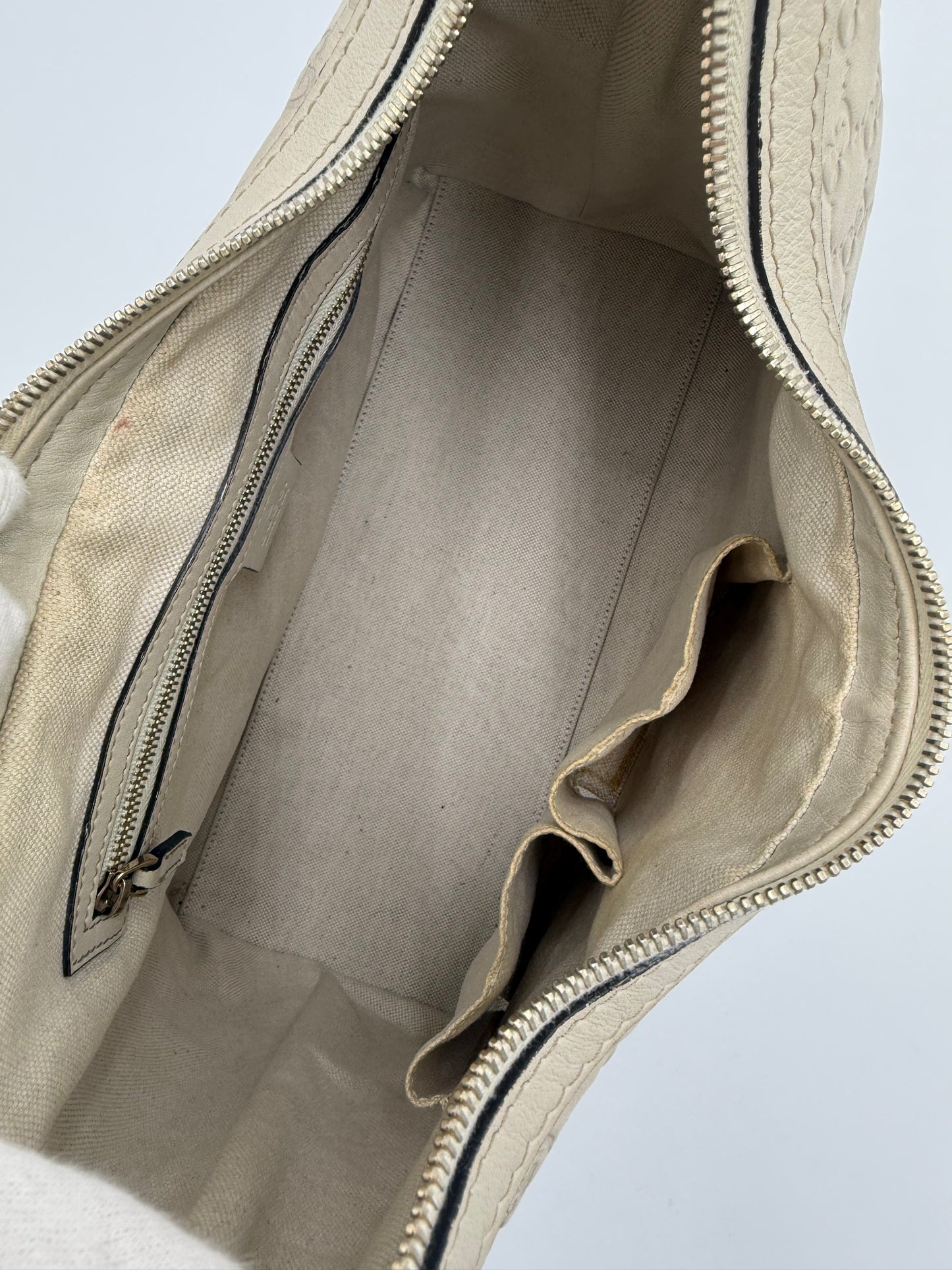 Gucci Borsa Lovely Heart Hobo in Pelle Guccissima Avorio - Pally Vintage Closet