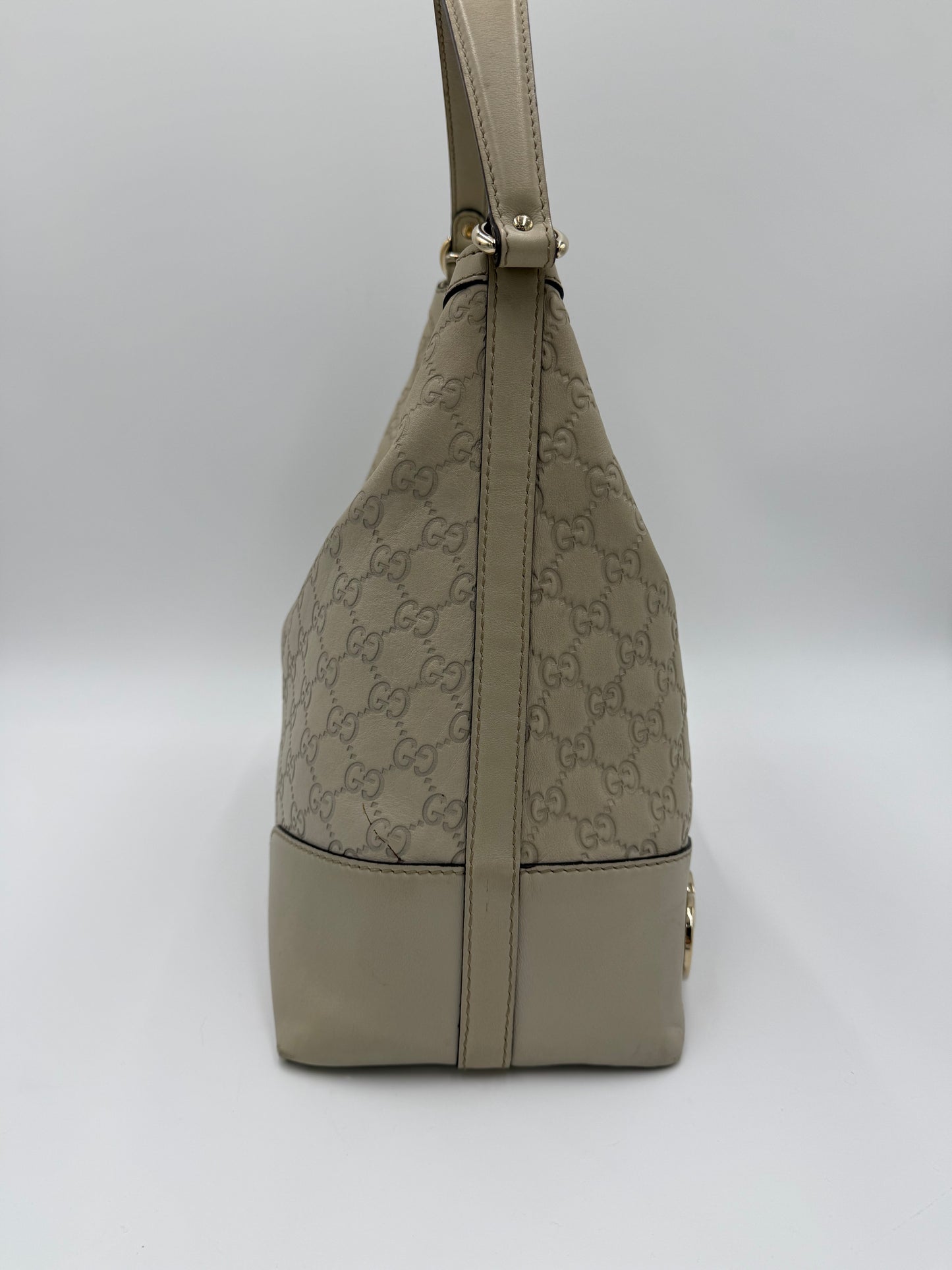 Gucci Borsa Lovely Heart Hobo in Pelle Guccissima Avorio - Pally Vintage Closet