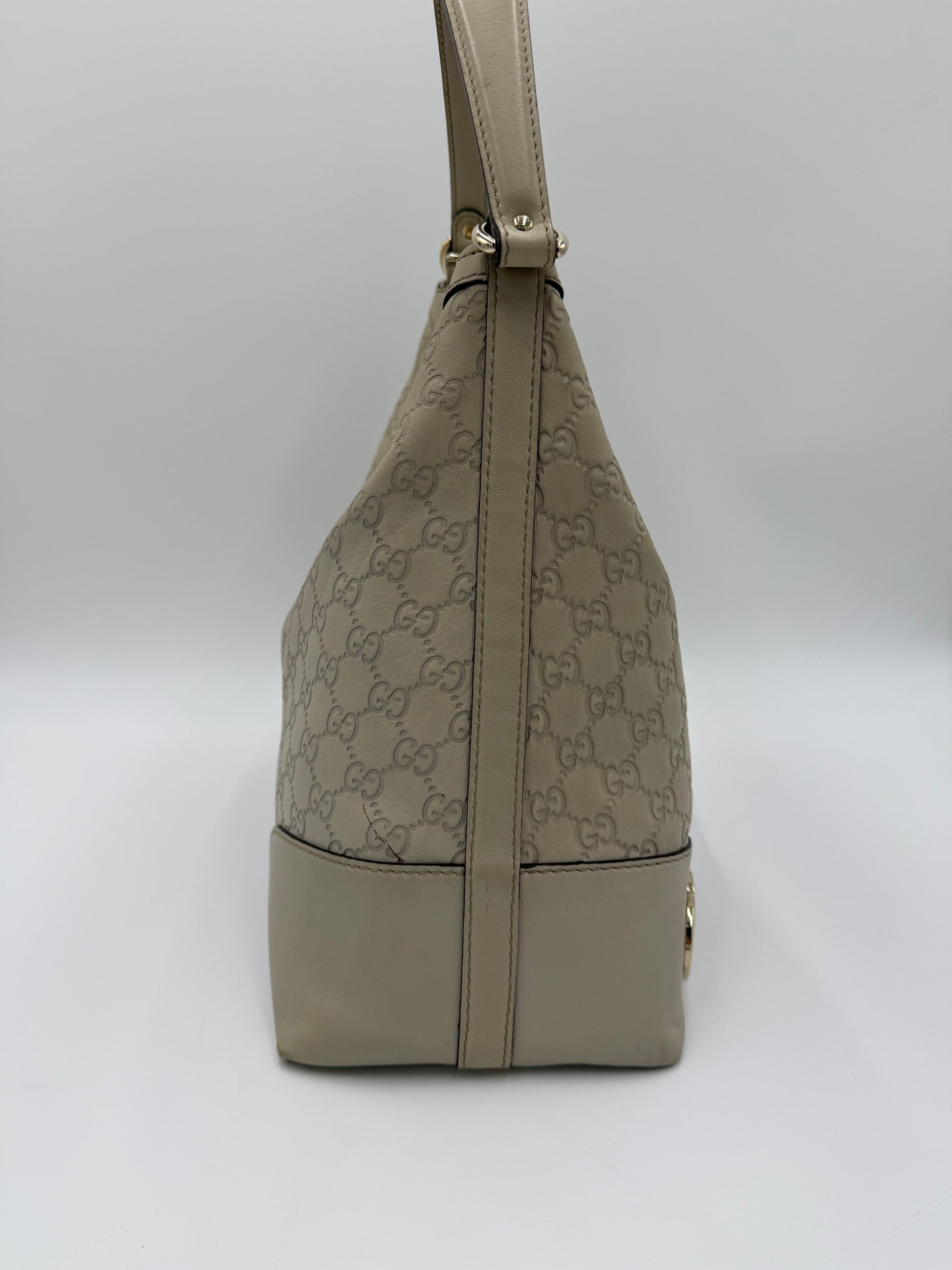 Gucci Borsa Lovely Heart Hobo in Pelle Guccissima Avorio - Pally Vintage Closet