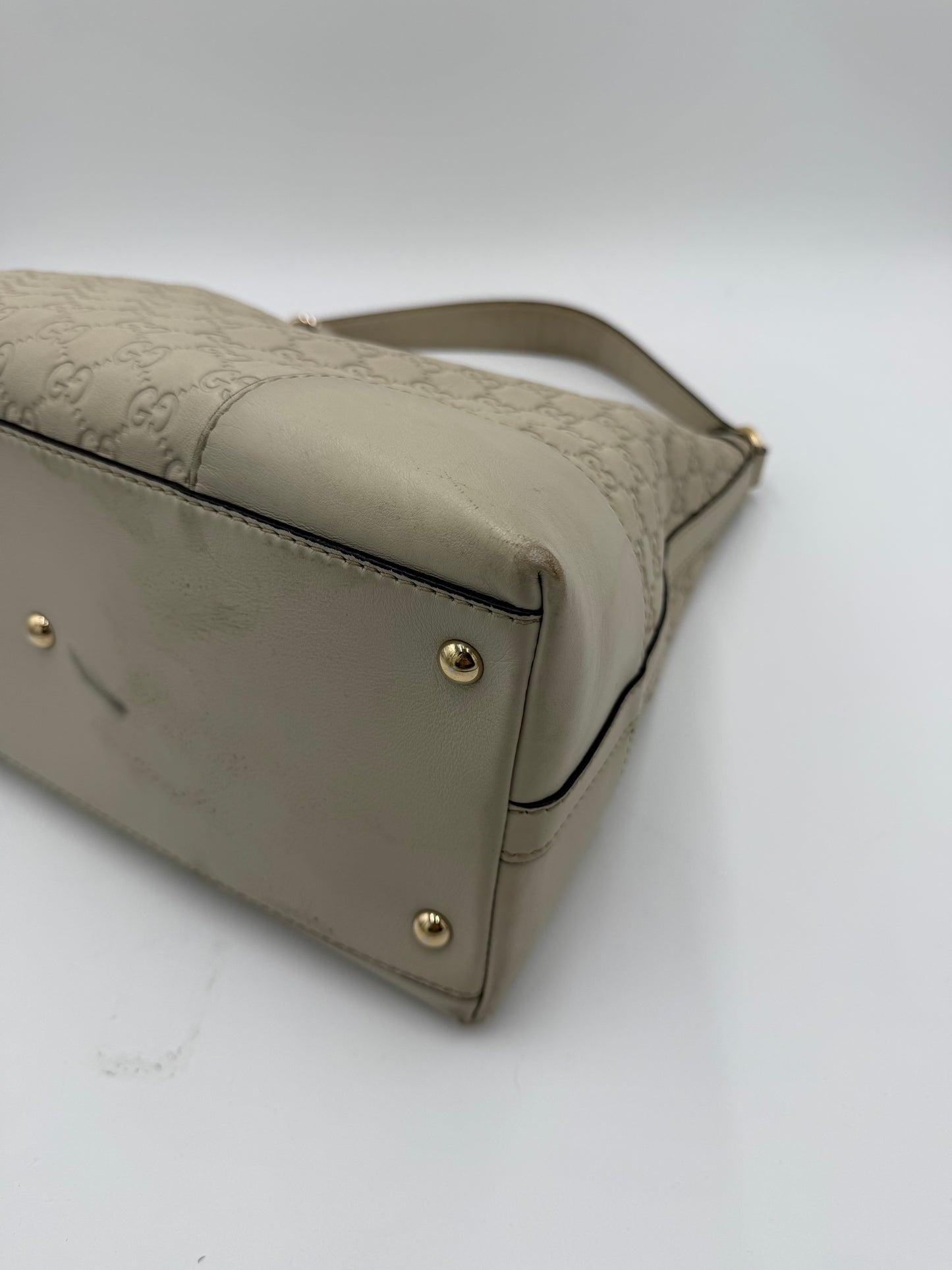 Gucci Borsa Lovely Heart Hobo in Pelle Guccissima Avorio - Pally Vintage Closet