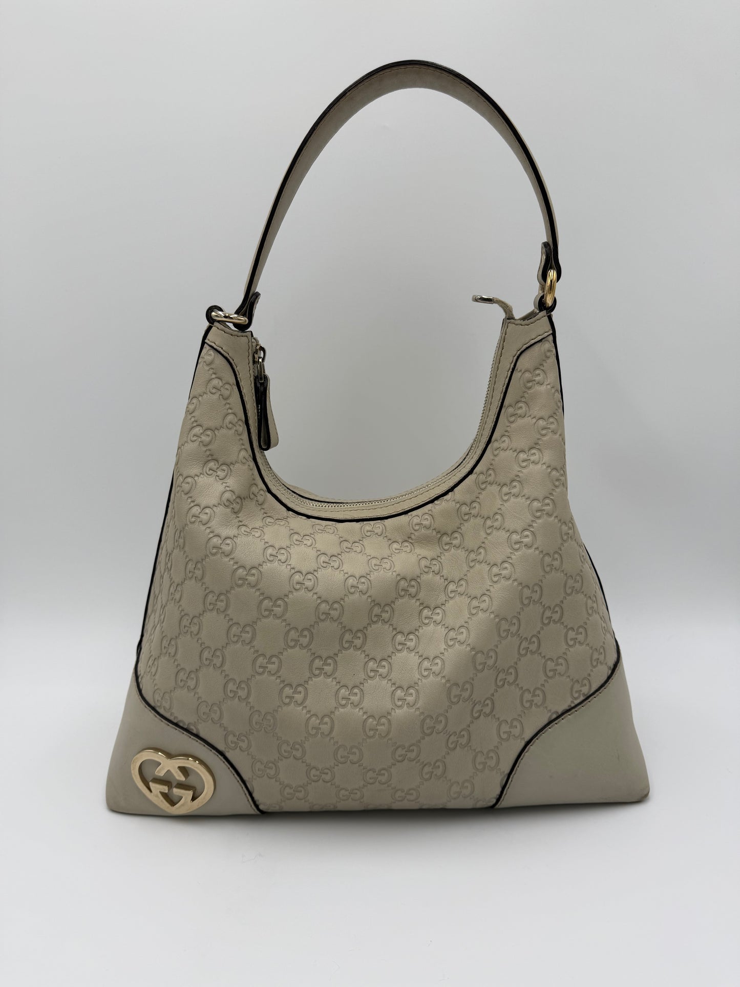 Gucci Borsa Lovely Heart Hobo in Pelle Guccissima Avorio - Pally Vintage Closet