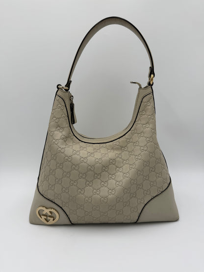 Gucci Borsa Lovely Heart Hobo in Pelle Guccissima Avorio - Pally Vintage Closet