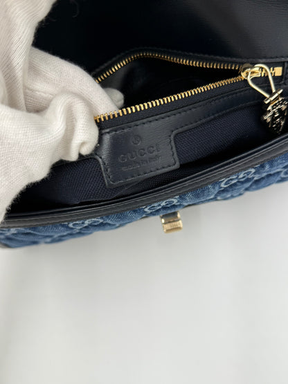 Gucci Borsa Luce a Spalla in Denim GG e Pelle - Pally Vintage Closet