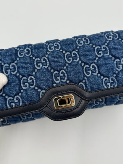 Gucci Borsa Luce a Spalla in Denim GG e Pelle - Pally Vintage Closet