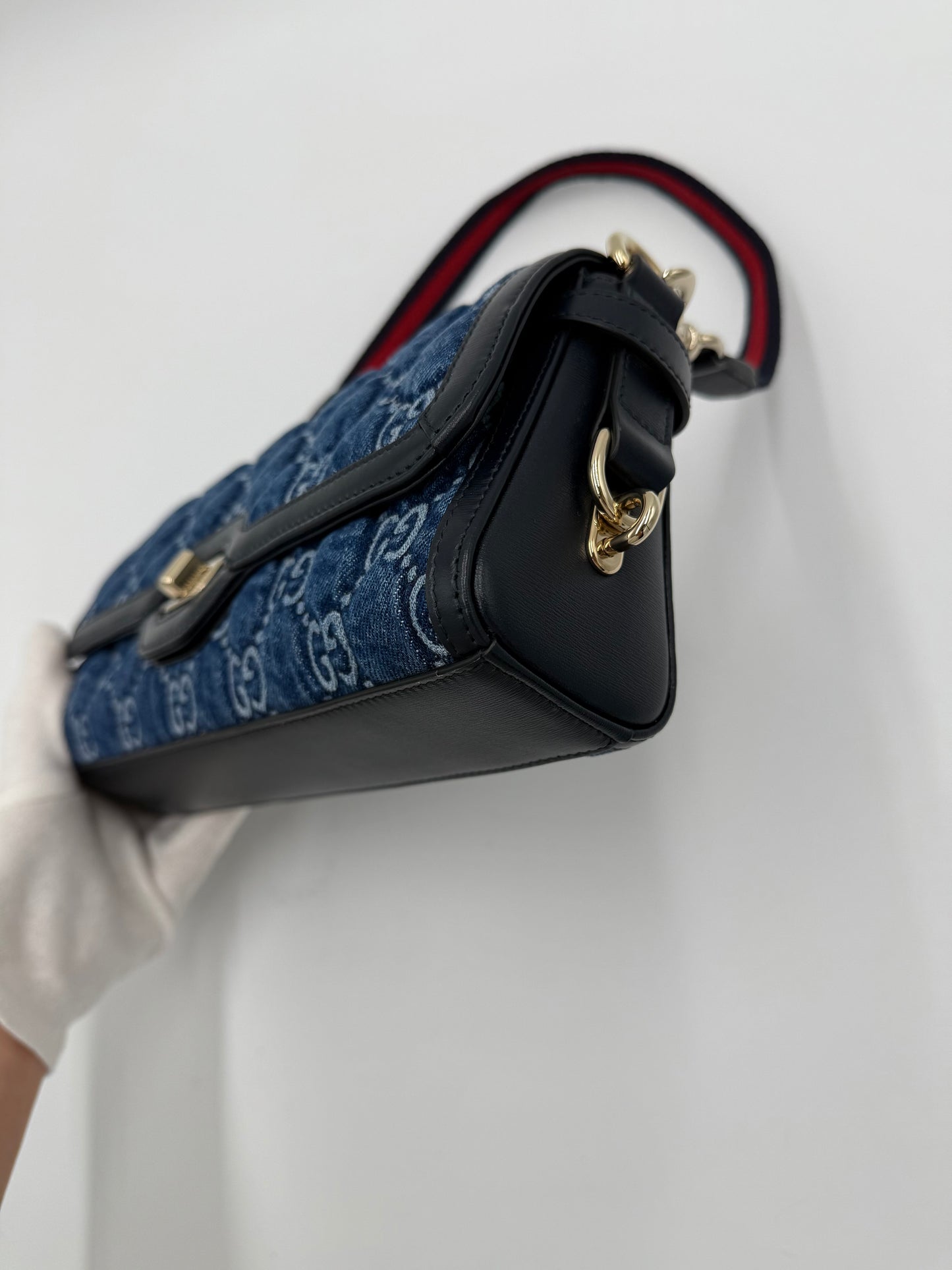 Gucci Borsa Luce a Spalla in Denim GG e Pelle - Pally Vintage Closet