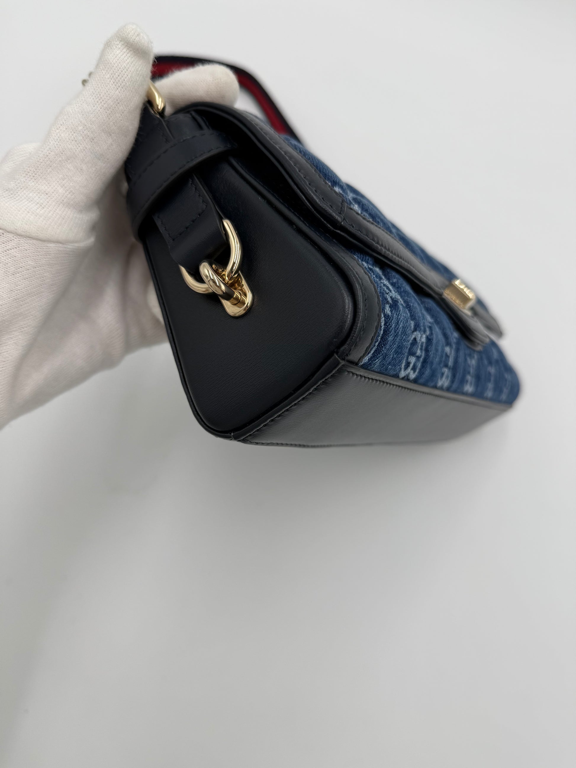 Gucci Borsa Luce a Spalla in Denim GG e Pelle - Pally Vintage Closet