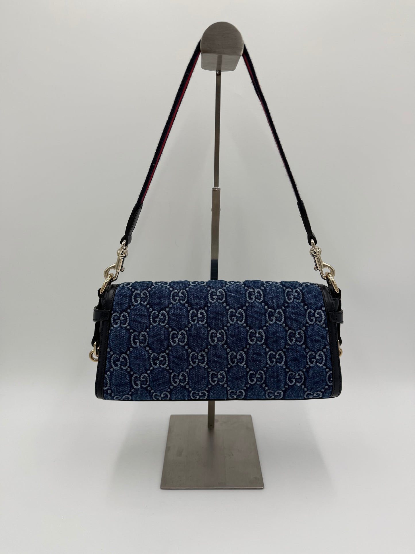 Gucci Borsa Luce a Spalla in Denim GG e Pelle - Pally Vintage Closet