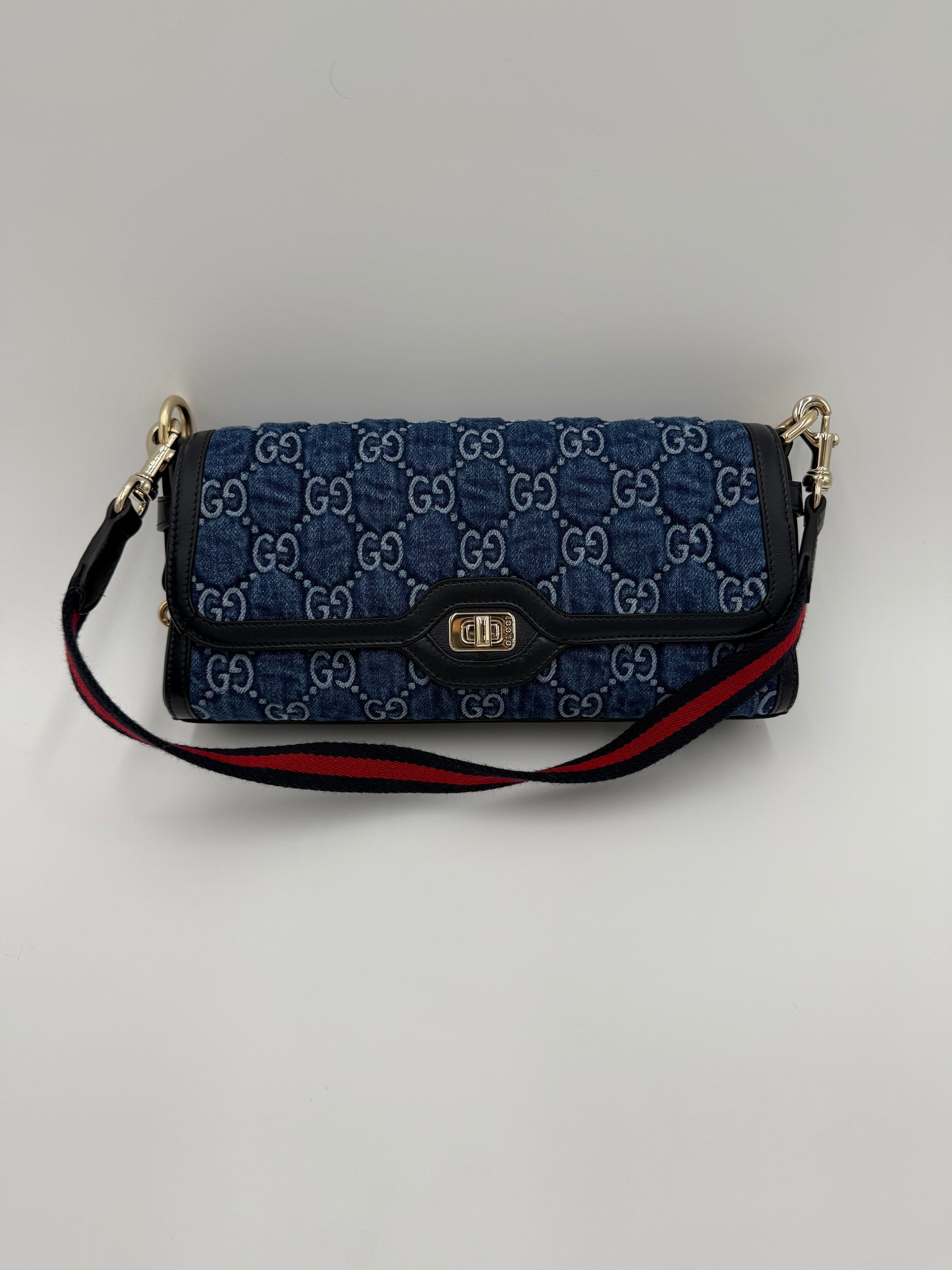 Gucci Borsa Luce a Spalla in Denim GG e Pelle - Pally Vintage Closet