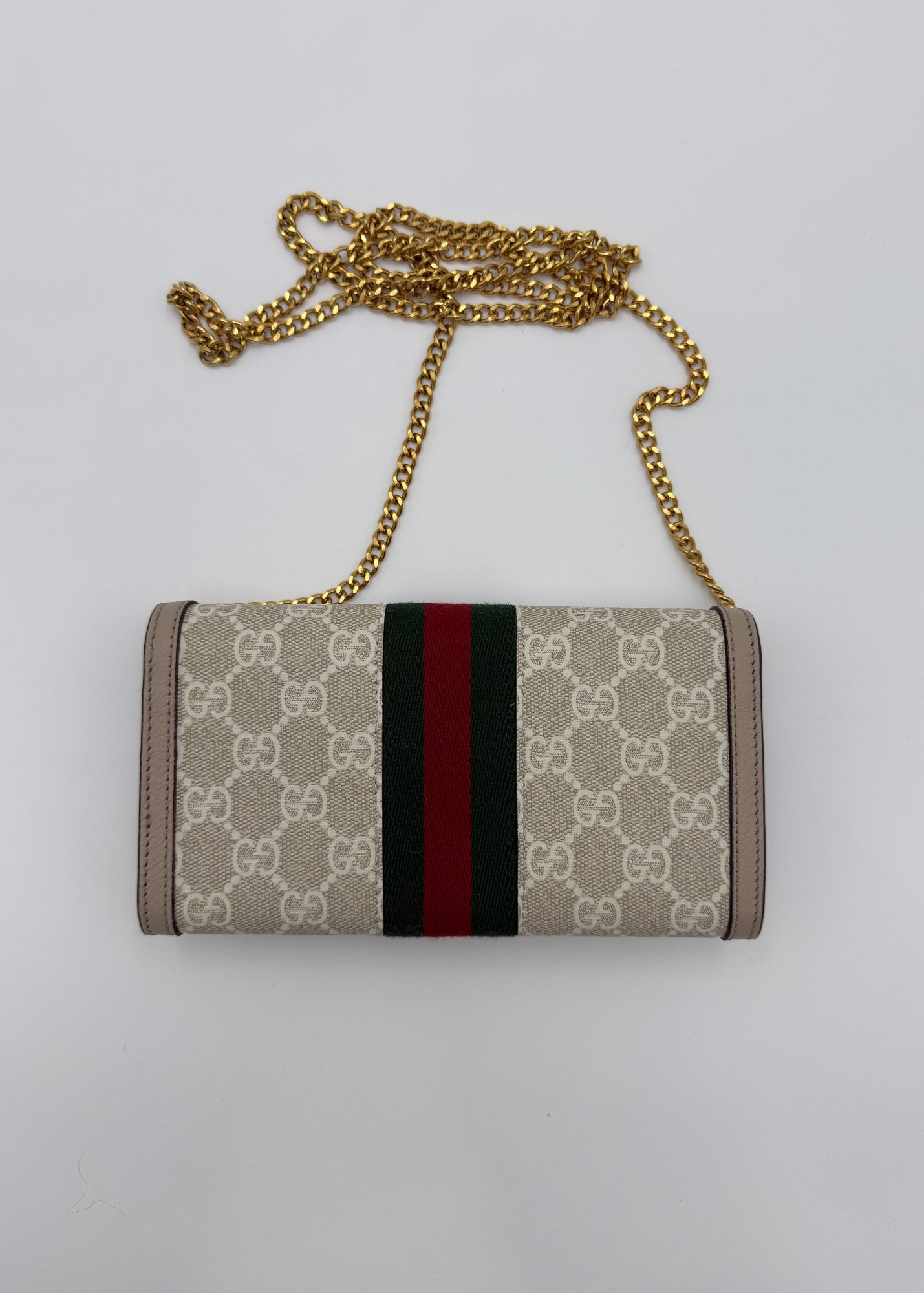 Gucci Borsa Ophidia Wallet on Chain Beige e Bianca