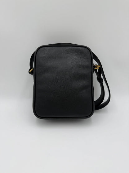 Gucci-Borsa-Print-Messenger-in-Pelle-Nera-70265937166660 - Pally Vintage Closet