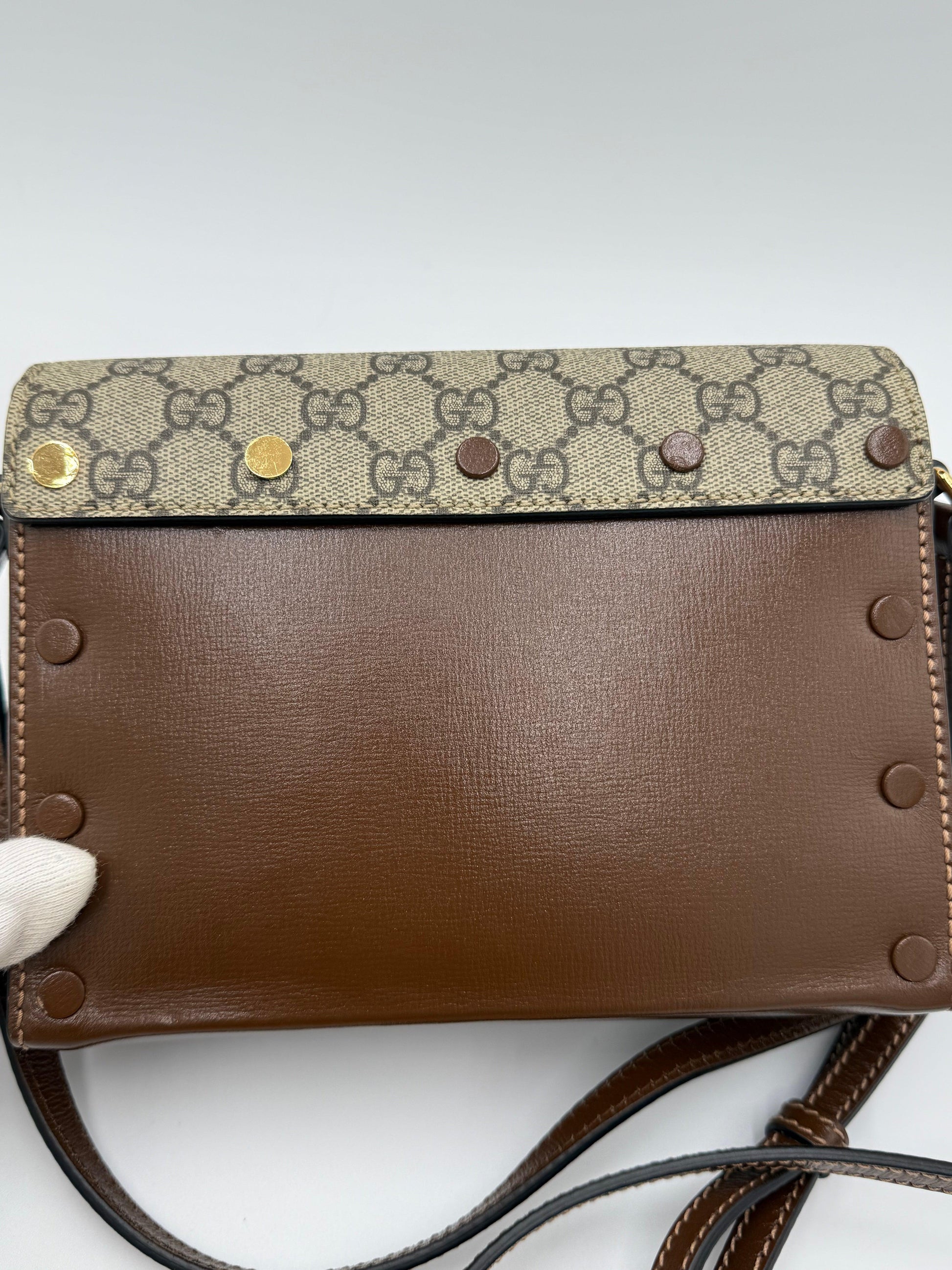 Gucci-Borsa-Script-Logo-Heart-GG-Supreme-a-Tracolla-Marrone-70420569030980 - Pally Vintage Closet