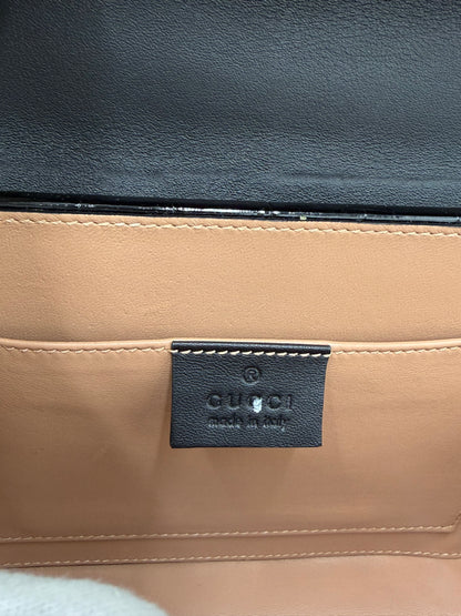 Gucci Borsa Sylvie 1969 Top Handle in Coccodrillo Lucido Nera - Pally Vintage Closet