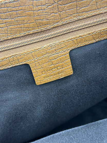 Gucci Borsa Tote Bamboo in Tela GG Canvas e Pelle Beige