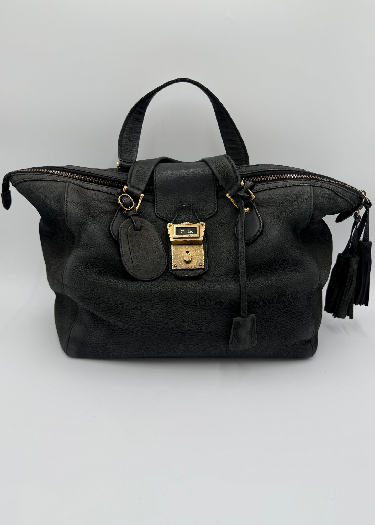 Gucci Borsa Tote Padlock Vintage Pelle Antracite