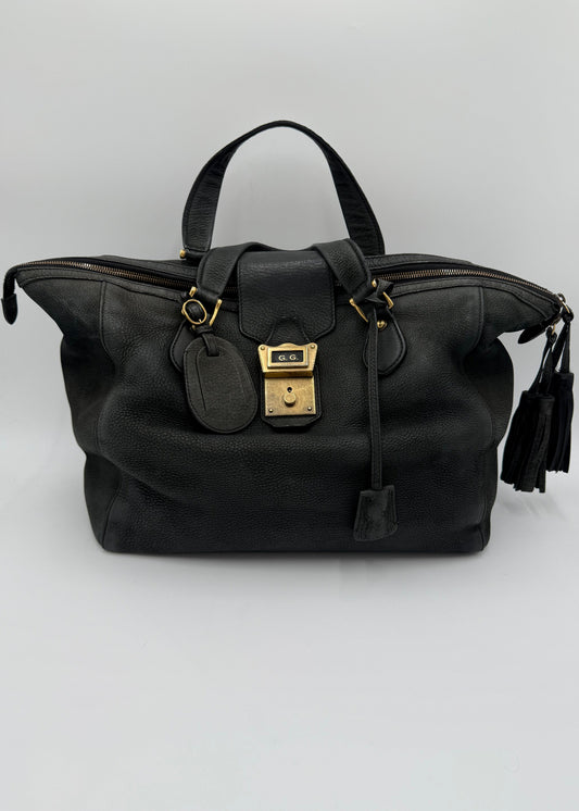 Gucci Borsa Tote Padlock Vintage Pelle Antracite