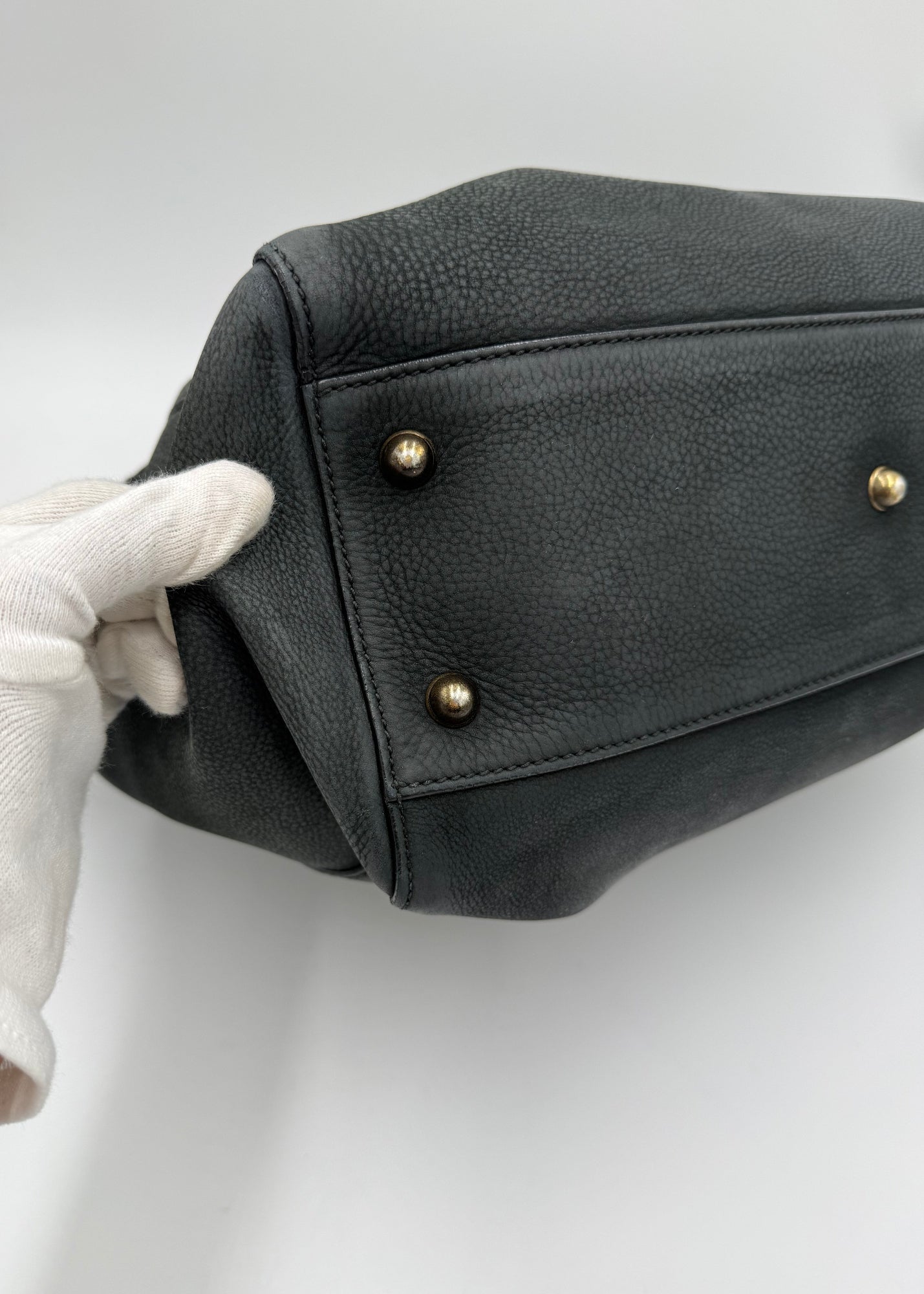 Gucci Borsa Tote Padlock Vintage Pelle Antracite