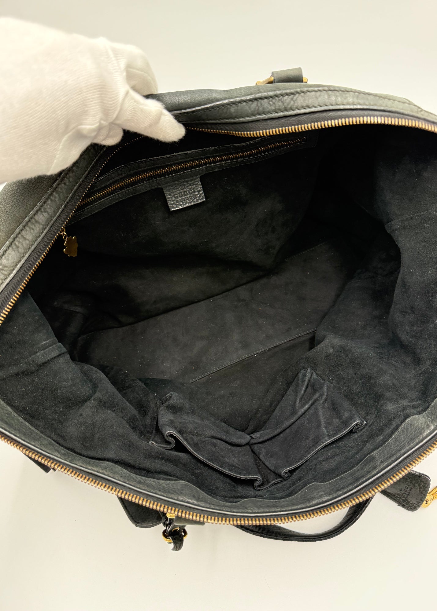 Gucci Borsa Tote Padlock Vintage Pelle Antracite