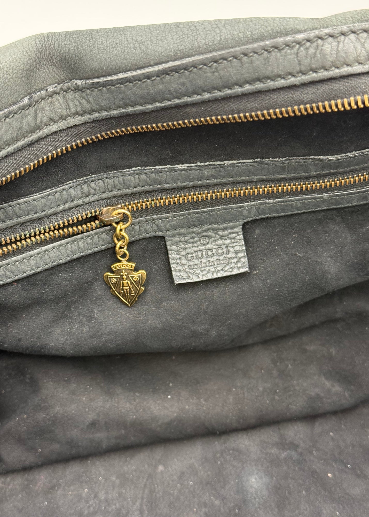 Gucci Borsa Tote Padlock Vintage Pelle Antracite