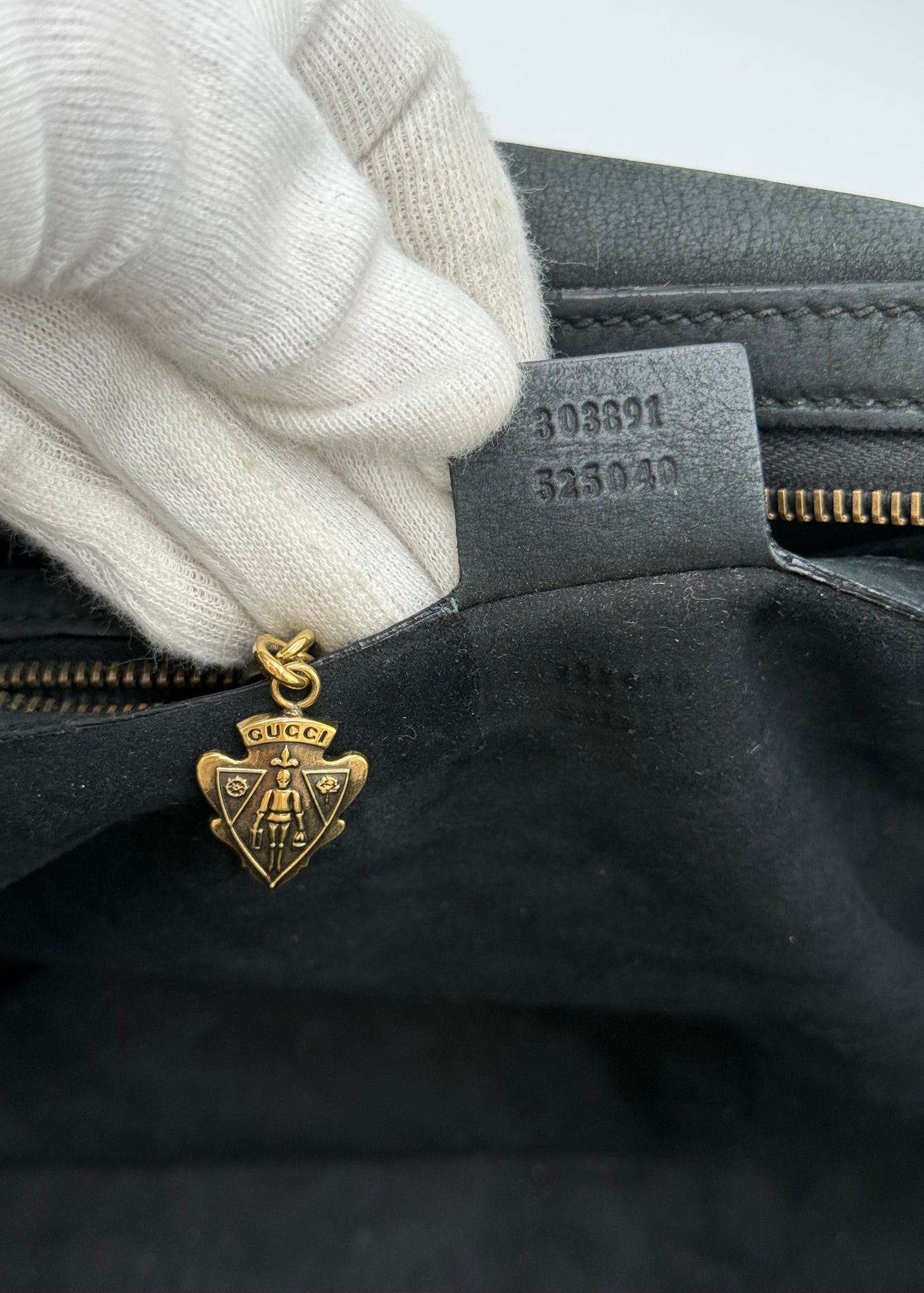 Gucci Borsa Tote Padlock Vintage Pelle Antracite