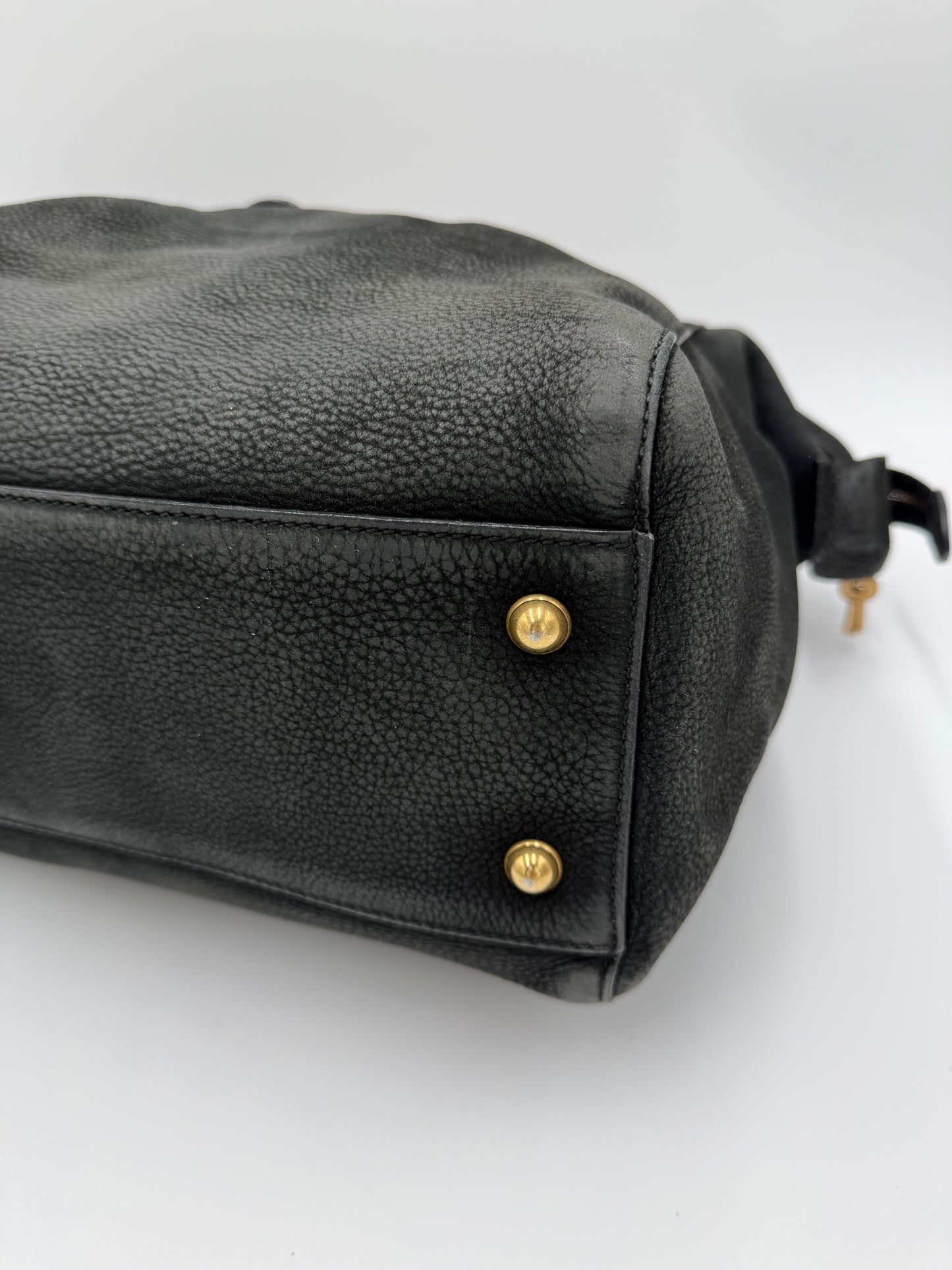 Gucci Borsa Tote Padlock Vintage Pelle Antracite con Iniziali Pally Vintage Closet