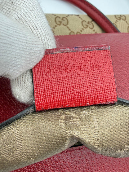 Gucci-Borsa-Tote-Soft-in-Tela-GG-Supreme-e-Pelle-Martellata-Rossa-70420575355204 - Pally Vintage Closet