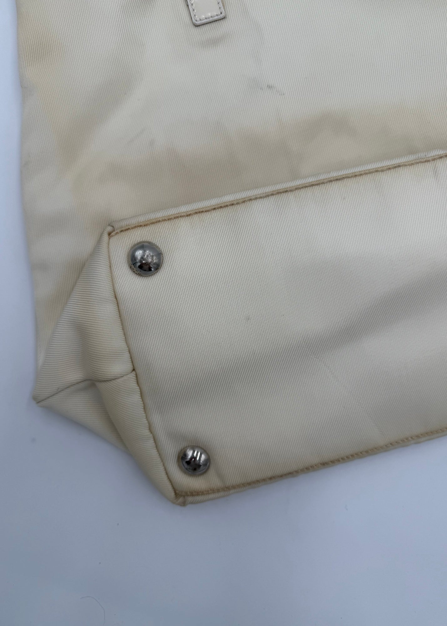 Gucci Borsa Tote Vintage in Tela e Pelle Avorio