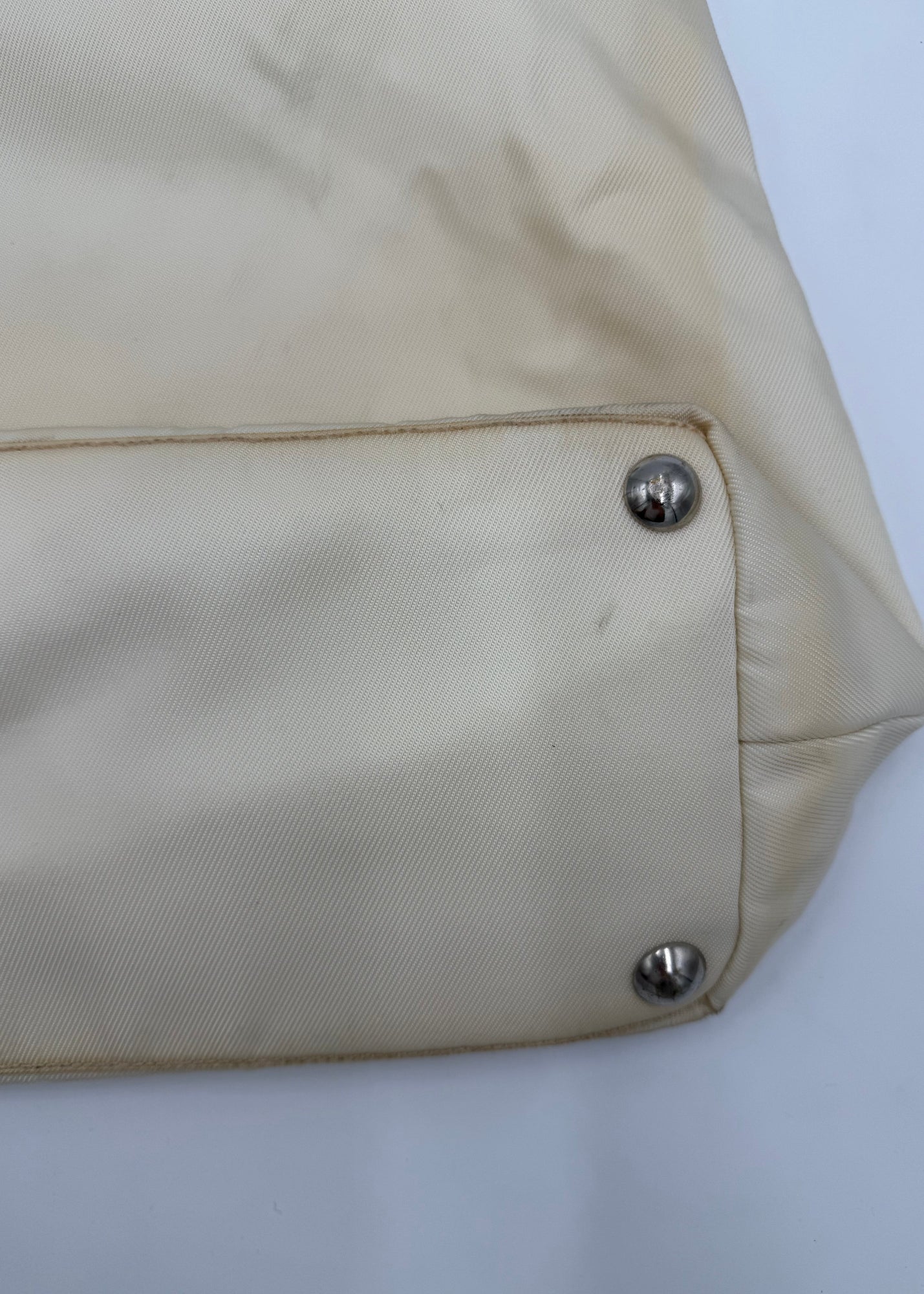 Gucci Borsa Tote Vintage in Tela e Pelle Avorio