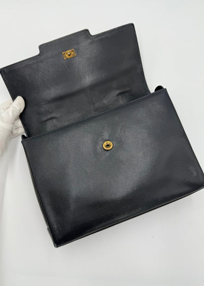 Gucci Borsa Vintage Bamboo Top Handle Blu Navy