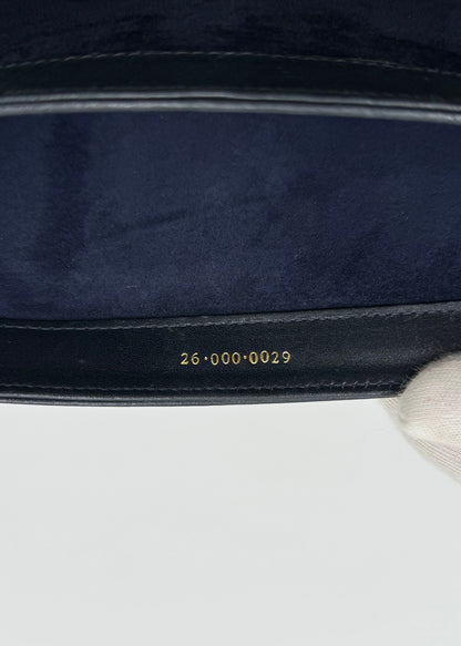 Gucci Borsa Vintage Bamboo Top Handle Blu Navy