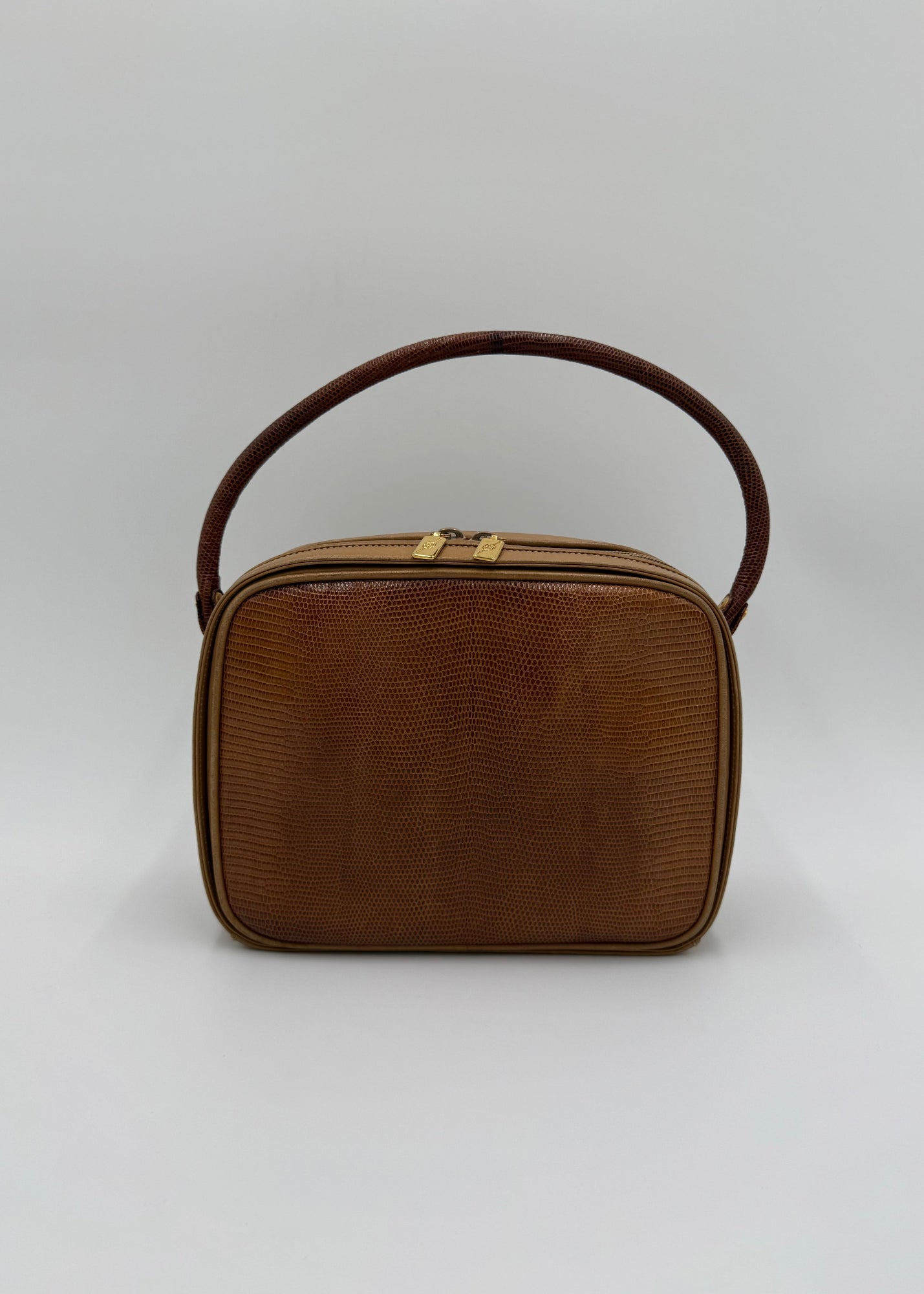 Gucci Borsa Vintage Top Handle Lucertola Marrone