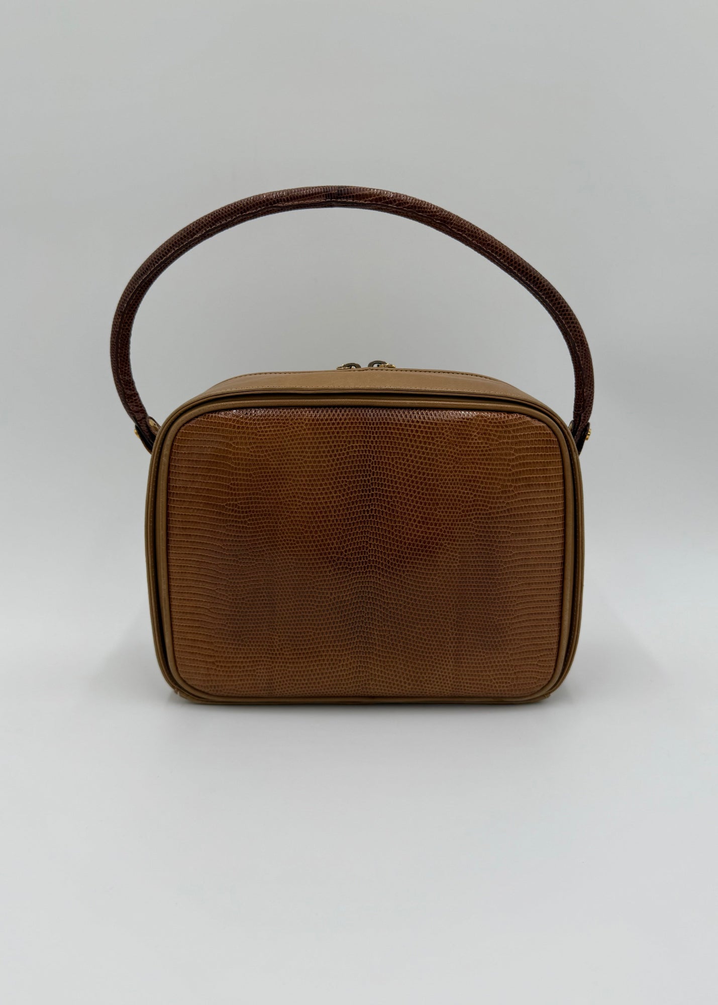 Gucci Borsa Vintage Top Handle Lucertola Marrone